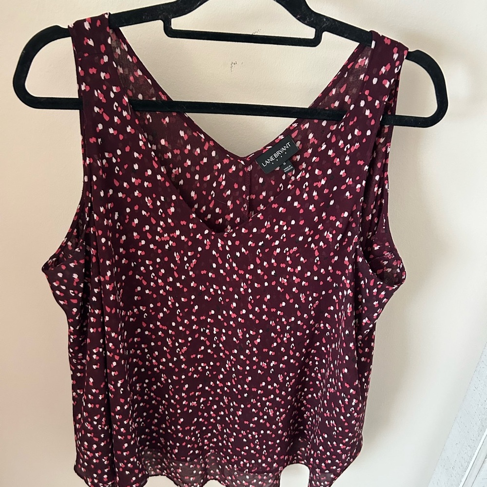 Lane Bryant Burgundy Swing Blouse